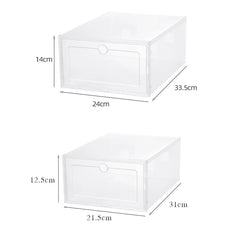 6pcs/Set Fold Plastic Shoes Case Thickened Transparent Drawer Case Plastic Shoe Boxes Stackable Box Shoe Organizer Shoebox