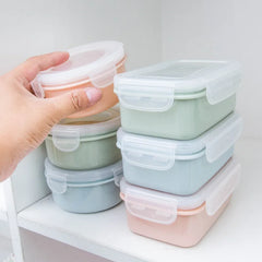 Plastic Lunch Box Bento Box Vegetables Fruit Salad Fresh-Keeping Bowl with Lid Seal Leak Proof Camping Picnic Food Storage Box