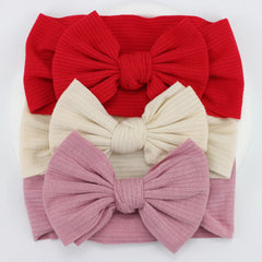 3Pcs/Lot Knit Baby Headband Bow Newborn Elastic Soft Nylon Headbands For Baby Girl Turban Infant Hair Accessories Kids Headwear